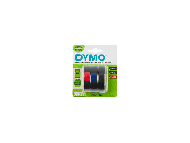 DYMO Ruban d'estampage 3D, 9 mm x 3 m, noir