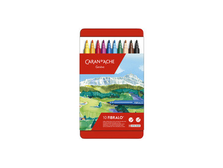 CARAN D'ACHE Feutre FIBRALO, boîte métal de 10