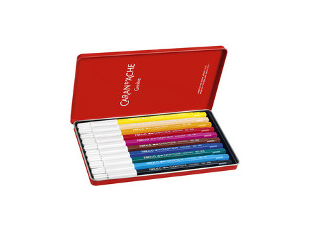 CARAN D'ACHE Feutre FIBRALO, boîte métal de 10