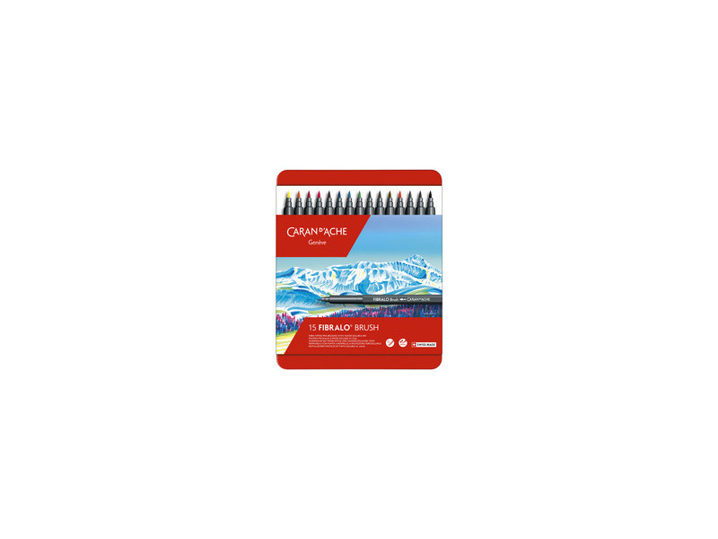 CARAN D'ACHE Feutre FIBRALO Brush, étui métal de 10