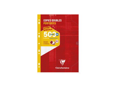 Clairefontaine Copies doubles perforées, A4, séyès