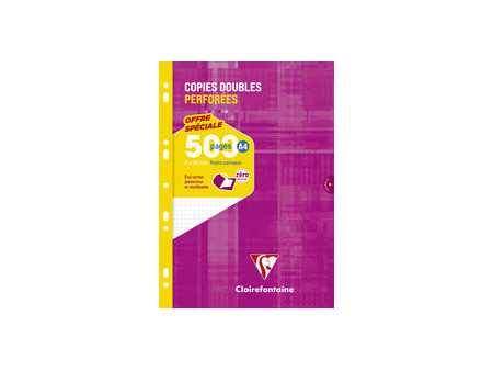 Clairefontaine Copies doubles perforées, A4, séyès