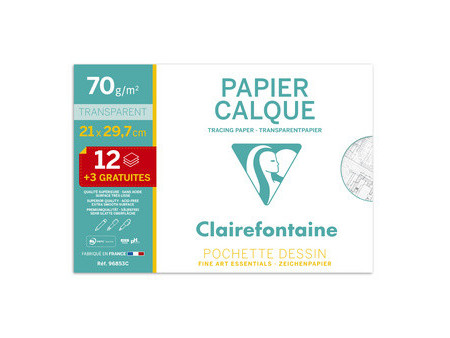 Clairefontaine Papier calque, A4, 70 g/m2, pack promo