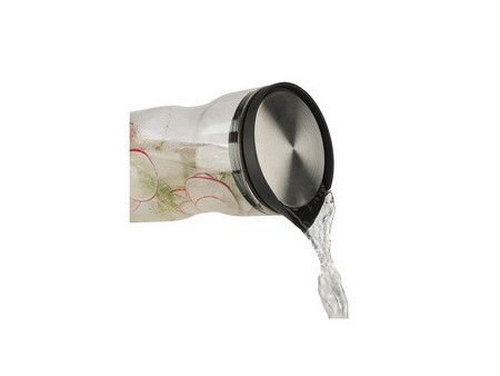 APS Carafe en verre avec couvercle, 1,2 litre, verre/inox
