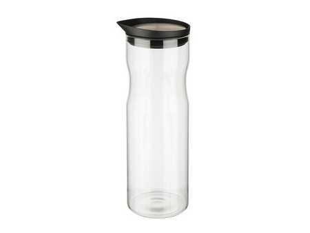 APS Carafe en verre avec couvercle, 1,2 litre, verre/inox