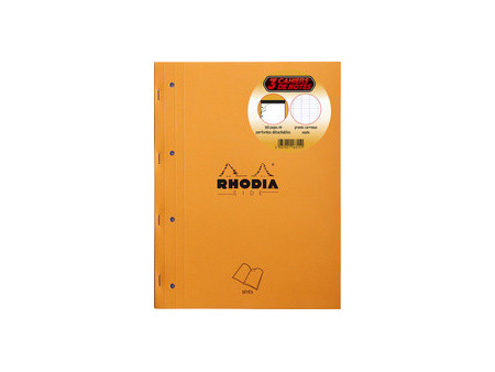 RHODIA Bloc de cours, format A4, séyès, orange, lot de 3