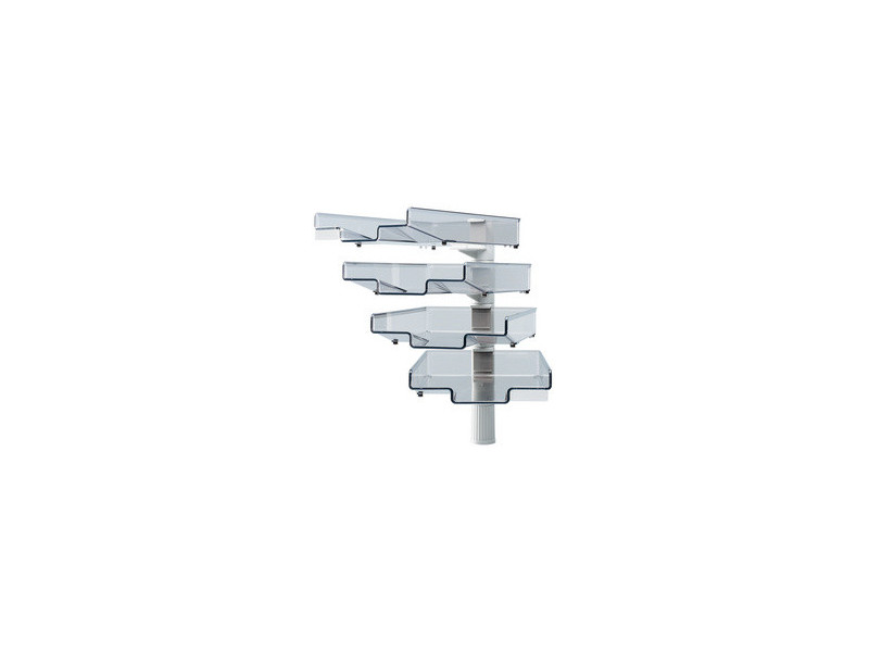 Hansa Colonne pivotante avec 4 bacs courrier, gris clair