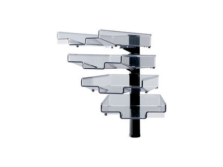 Hansa Colonne pivotante avec 4 bacs courrier, gris clair