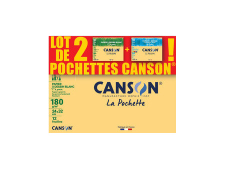 CANSON Papier à dessin 'C' à grain, A4, lot de 2