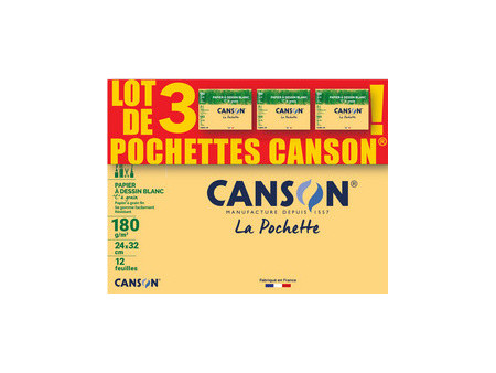 CANSON Papier à dessin 'C' à grain, A4, lot de 2