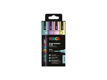 POSCA Marqueur à pigment PC-5M, étui de 4, couleurs fluo