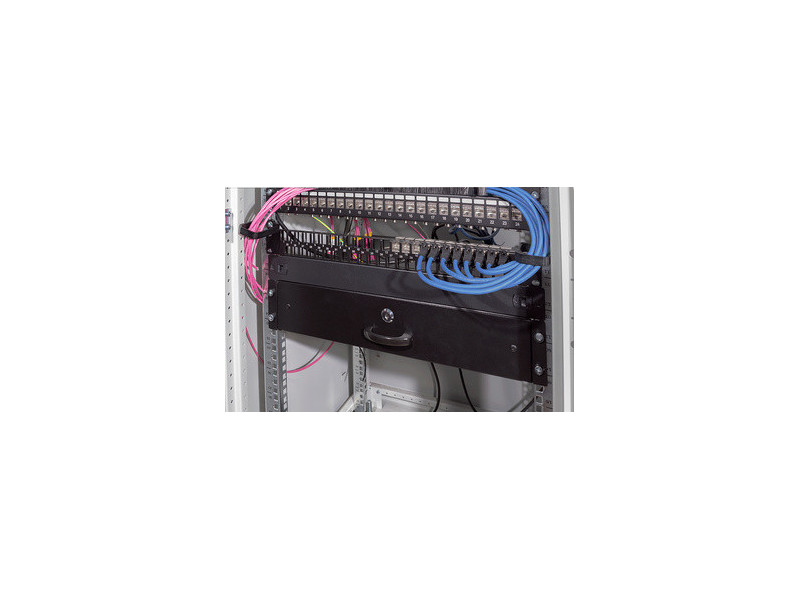LogiLink Tiroir pour rack 19', 2 U, verrouillable, noir
