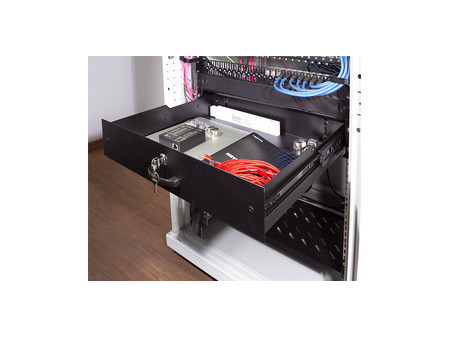 LogiLink Tiroir pour rack 19', 2 U, verrouillable, noir