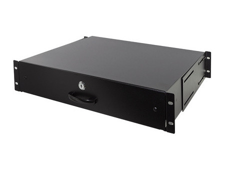 LogiLink Tiroir pour rack 19', 2 U, verrouillable, noir