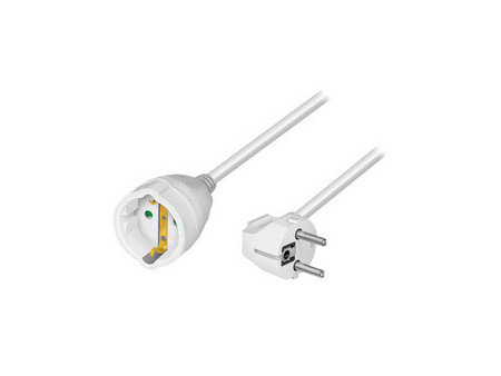 LogiLink Rallonge électrique avec prises terre, 2 m, blanc