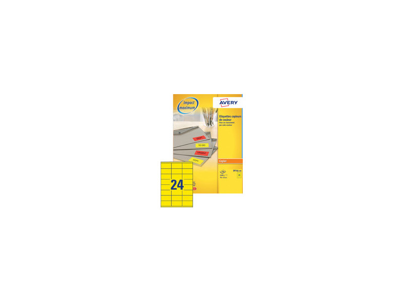 AVERY Etiquette d'adresse, 70 x 35 mm, jaune fluo