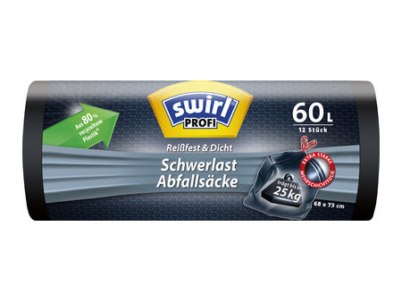 swirl Profi Sac poubelle renforcé, 60 litres, noir