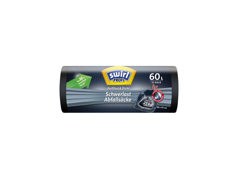 swirl Profi Sac poubelle renforcé, 60 litres, noir