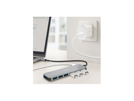 LogiLink Hub USB 3.2 Gen1, 7 ports, boîtier aluminium, gris