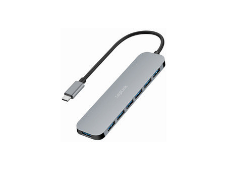 LogiLink Hub USB 3.2 Gen1, 7 ports, boîtier aluminium, gris