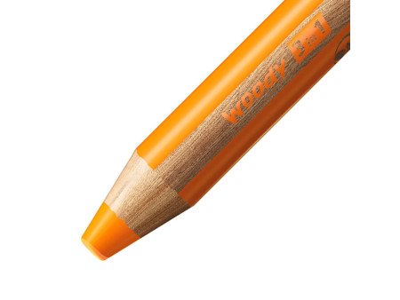 STABILO Crayon multi-talents woody 3 en 1, rond,orange clair