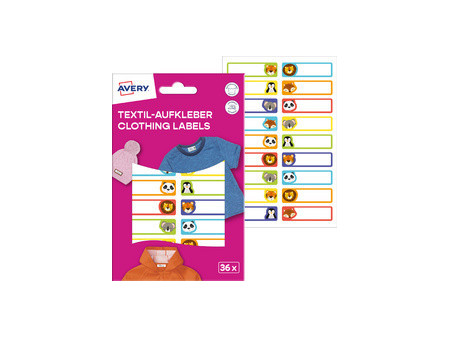 AVERY Étiquette pour textile, 13x45 mm, visage, multicolore
