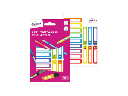 AVERY Étiquette pour stylo, papier, 10 x 50 mm, cadre rose