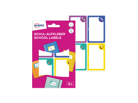AVERY Étiquette pour livre, papier, 44 x 64 mm, cadre coloré