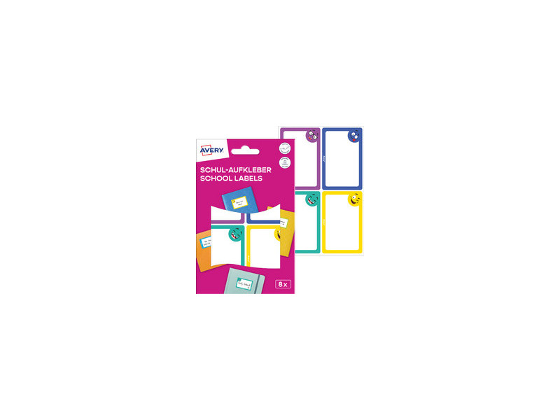 AVERY Étiquette pour livre, papier, 44 x 64 mm, cadre coloré