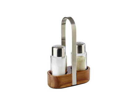 APS Ensemble salière & poivrière WOOD, bois d'acacia/inox