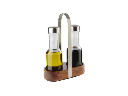 APS Ménagère de table huile et vinaigre WOOD, acacia/inox