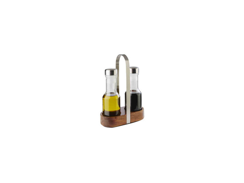 APS Ménagère de table huile et vinaigre WOOD, acacia/inox