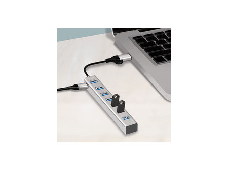 LogiLink Hub USB 3.0, 7 ports, 7x USB-A, argent