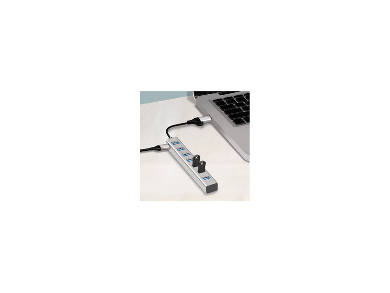 LogiLink Hub USB 3.0, 7 ports, 7x USB-A, argent