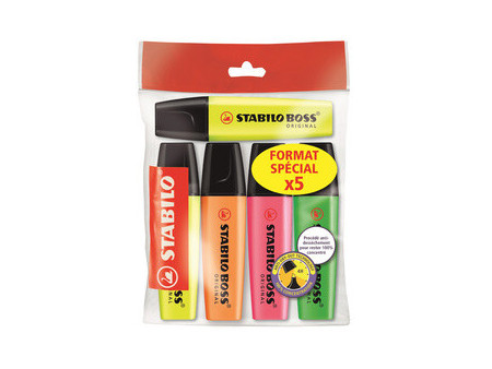 STABILO Surligneur 'BOSS ORIGINAL', Ecopack de 5
