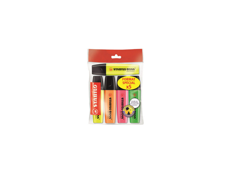 STABILO Surligneur 'BOSS ORIGINAL', Ecopack de 5