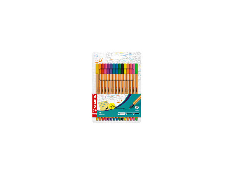 STABILO Feutre à pointe fine point 88, étui carton de 15