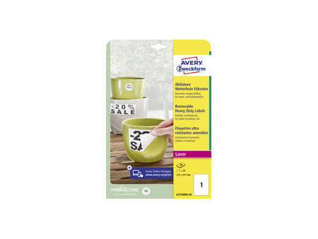 AVERY Zweckform Etiquette, 70 x 37 mm, détachable, blanc