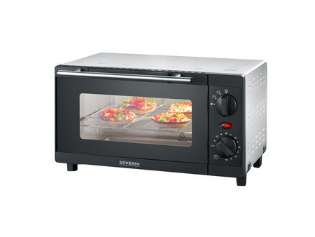 SEVERIN Four à chaleur tournante T0 2052, 800 W, noir/argent