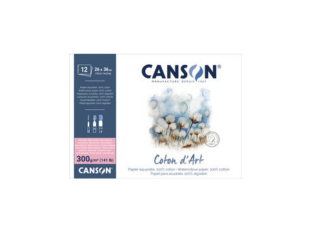 CANSON Bloc de papier aquarelle 'Coton d'Art', 230 x 310 mm