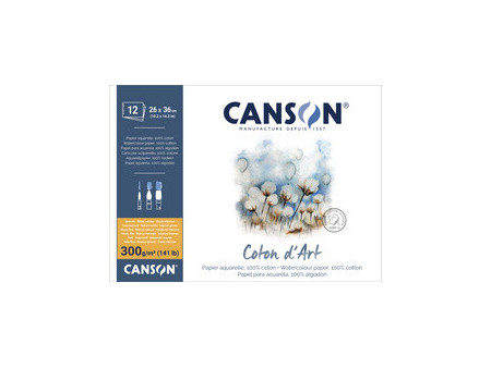 CANSON Bloc de papier aquarelle 'Coton d'Art', 230 x 310 mm