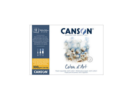CANSON Bloc de papier aquarelle 'Coton d'Art', 230 x 310 mm