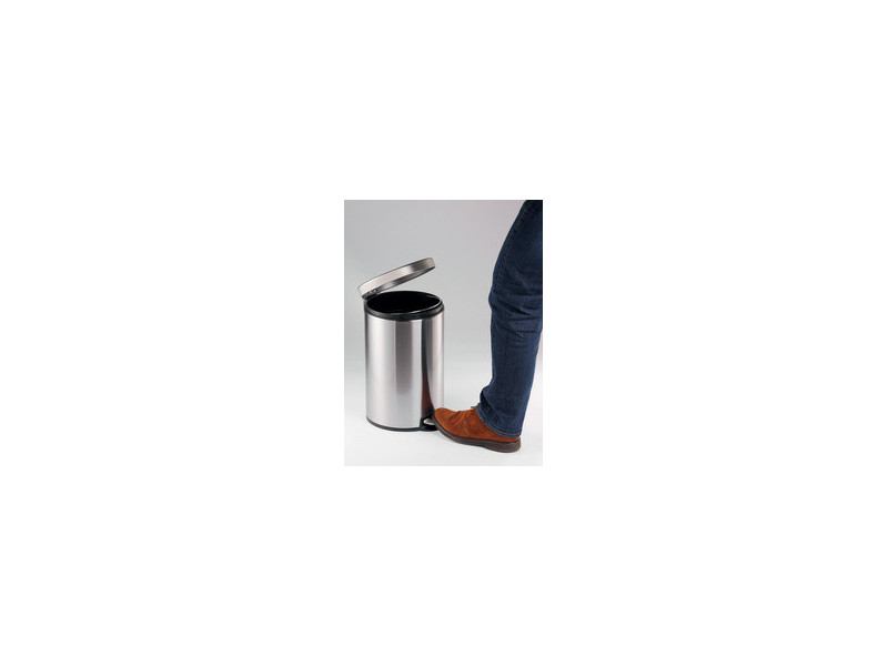 DURABLE Poubelle à pédale métal, rond, 5 litres, anthracite