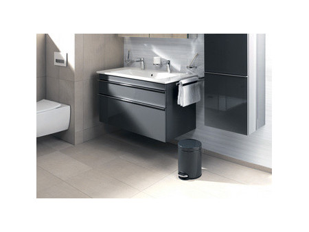 DURABLE Poubelle à pédale métal, rond, 5 litres, anthracite