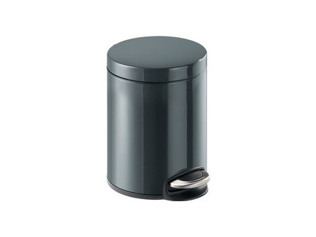 DURABLE Poubelle à pédale métal, rond, 5 litres, anthracite