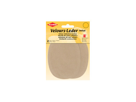 KLEIBER Patch imitation cuir velours, 130x100 mm, taupe
