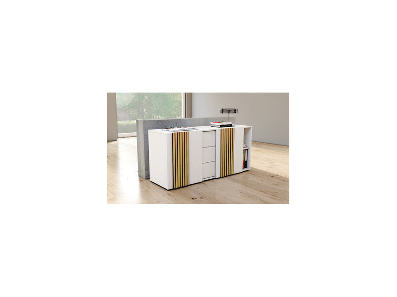 kerkmann Bahut Oxford, 3 tiroirs & 2 portes, blanc