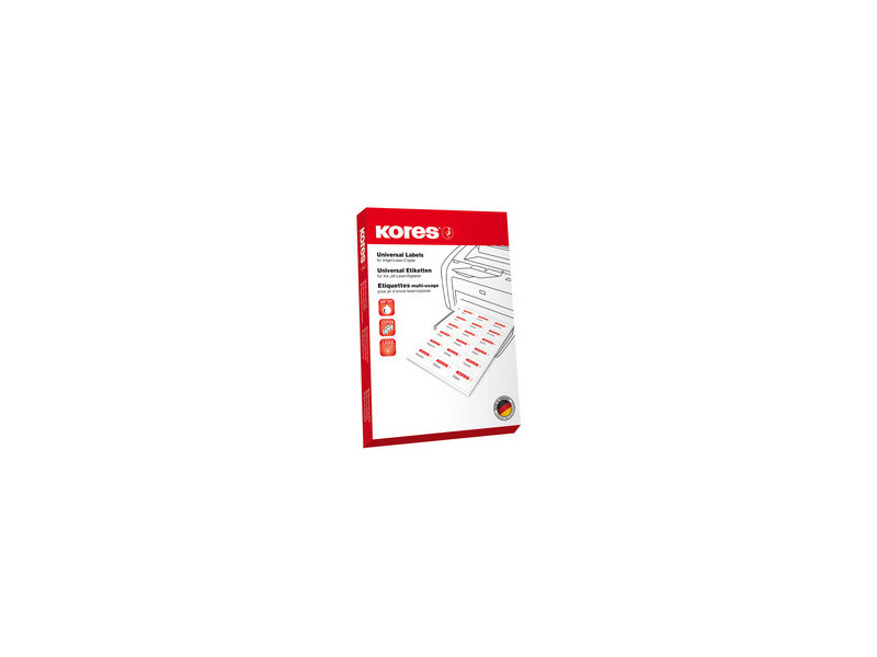 Kores Etiquette universelle, 70 x 42,3 mm, rouge