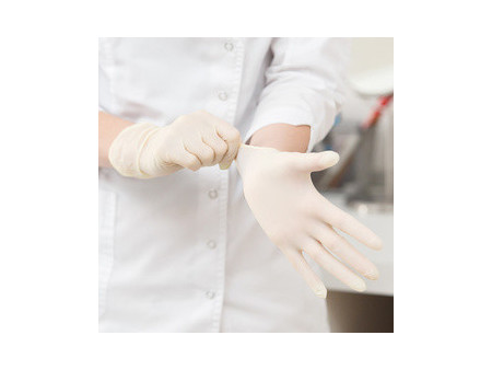 HYGOSTAR Gant latex SKIN, M, poudré, blanc
