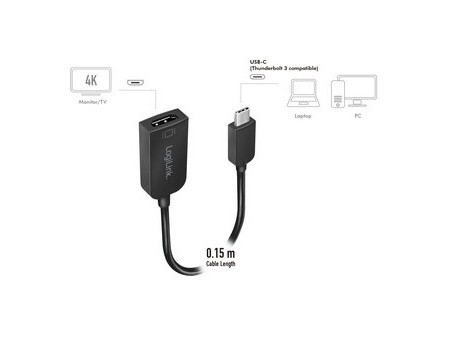 LogiLink Câble adaptateur USB-C - HDMI, noir